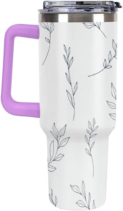 Leakproof Car Cup Vacuum Sealed With Lid For Office Crystal Clear Blue Water Ripple Print Drinkware Light Rose Red-style-5 - Colors E