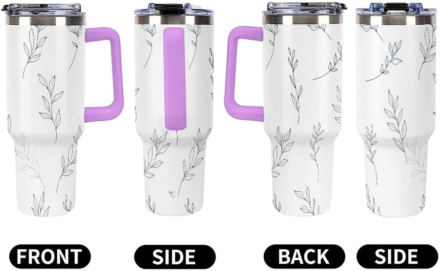 Leakproof Car Cup Vacuum Sealed With Lid For Office Crystal Clear Blue Water Ripple Print Drinkware Light Rose Red-style-5 - Colors E