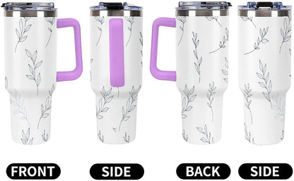 Leakproof Car Cup Vacuum Sealed With Lid For Office Crystal Clear Blue Water Ripple Print Drinkware Light Rose Red-style-5 - Colors E