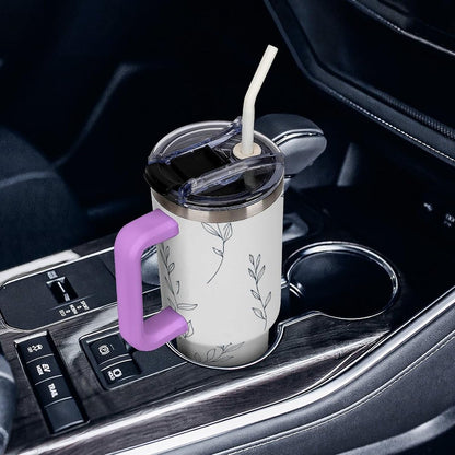 Leakproof Car Cup Vacuum Sealed With Lid For Office Crystal Clear Blue Water Ripple Print Drinkware Light Rose Red-style-5 - Colors E
