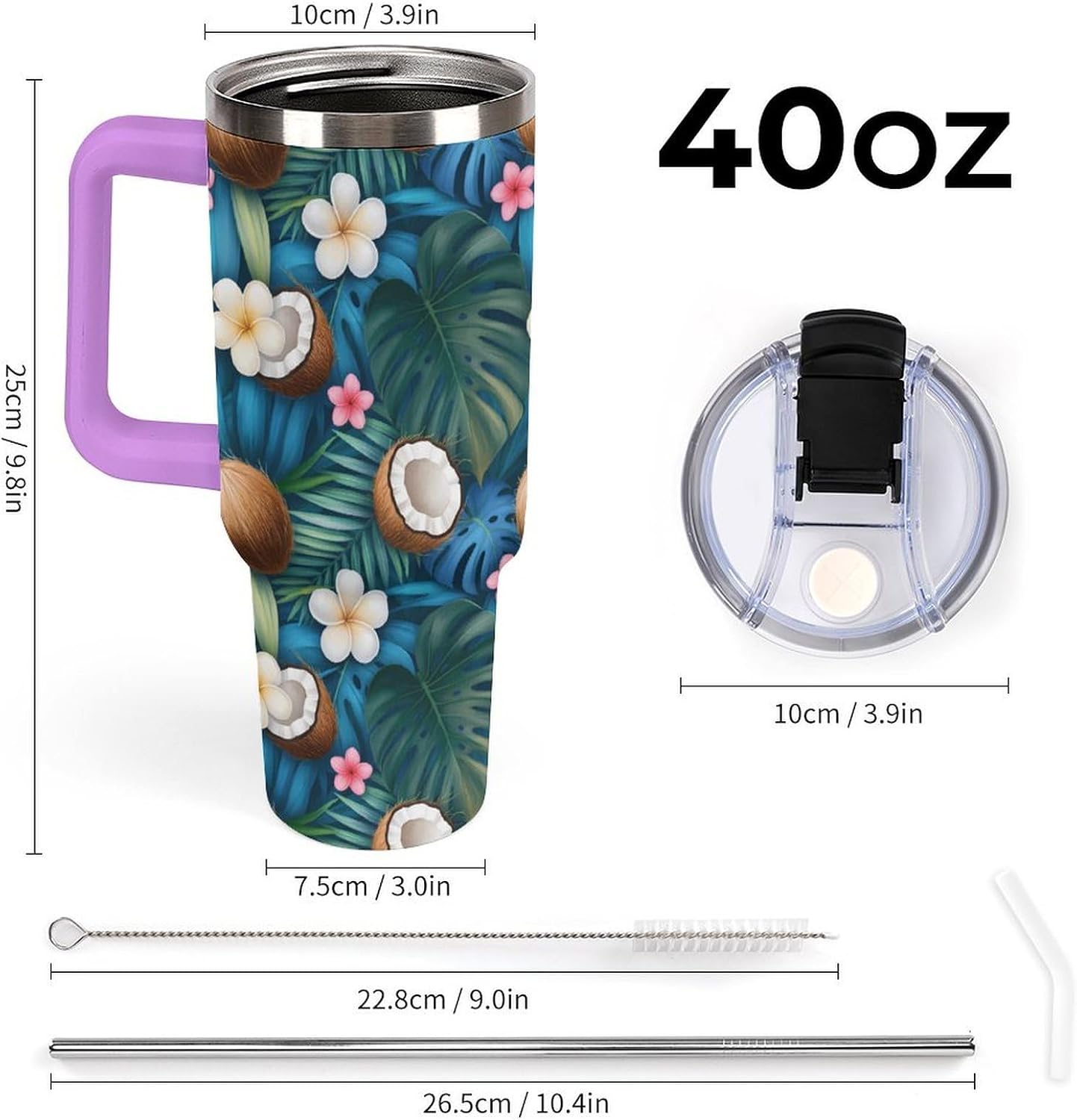 Leakproof Car Cup Vacuum Sealed With Lid For Office Crystal Clear Blue Water Ripple Print Drinkware Light Rose Red-style-5 - Colors E