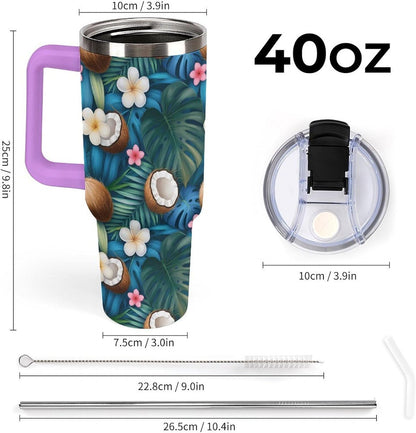 Leakproof Car Cup Vacuum Sealed With Lid For Office Crystal Clear Blue Water Ripple Print Drinkware Light Rose Red-style-5 - Colors E