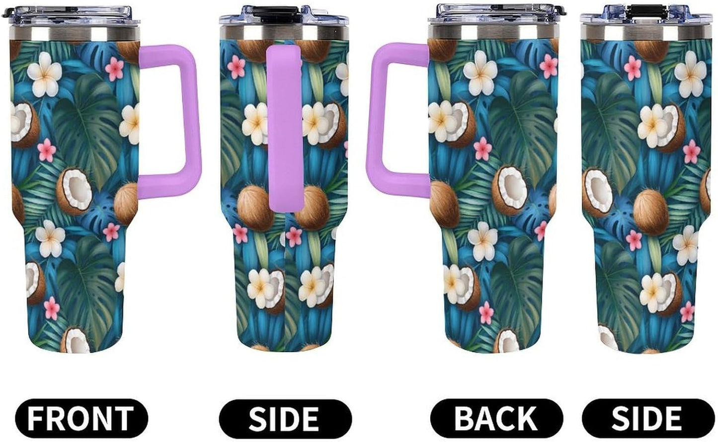 Leakproof Car Cup Vacuum Sealed With Lid For Office Crystal Clear Blue Water Ripple Print Drinkware Light Rose Red-style-5 - Colors E