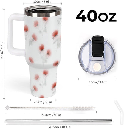 Leakproof Car Cup Vacuum Sealed With Lid For Office Crystal Clear Blue Water Ripple Print Drinkware Light Rose Red-style-5 - Colors E