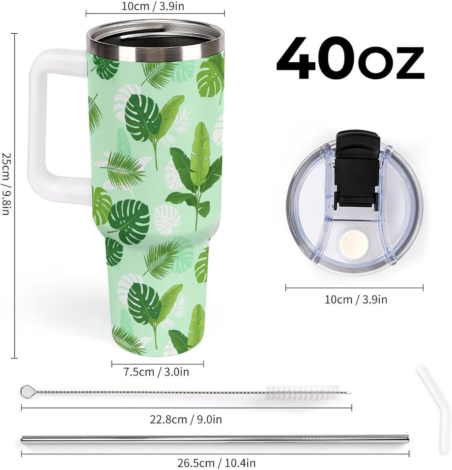 Leakproof Car Cup Vacuum Sealed With Lid For Office Crystal Clear Blue Water Ripple Print Drinkware Light Rose Red-style-5 - Colors E