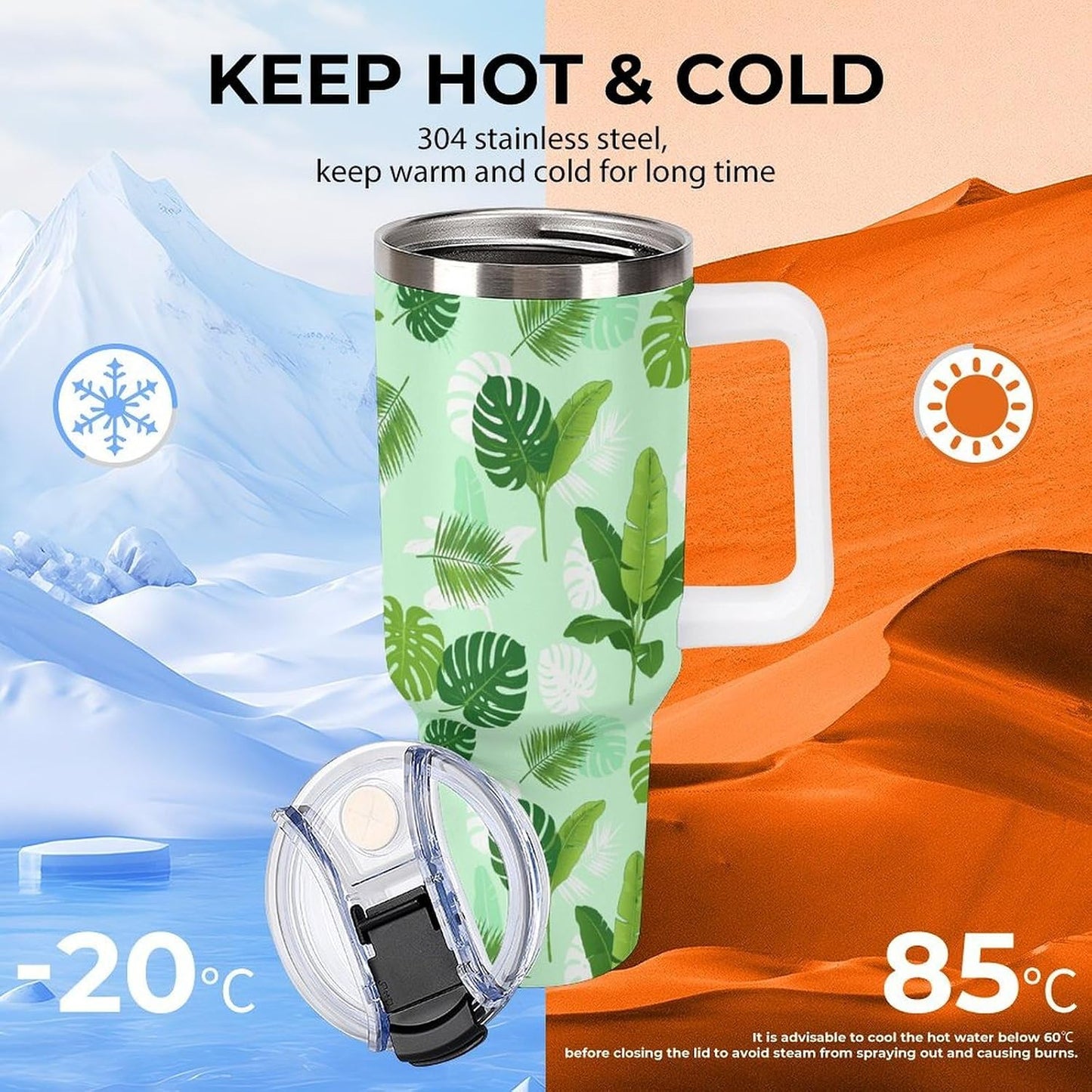 Leakproof Car Cup Vacuum Sealed With Lid For Office Crystal Clear Blue Water Ripple Print Drinkware Light Rose Red-style-5 - Colors E