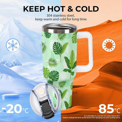 Leakproof Car Cup Vacuum Sealed With Lid For Office Crystal Clear Blue Water Ripple Print Drinkware Light Rose Red-style-5 - Colors E