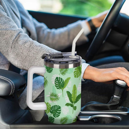 Leakproof Car Cup Vacuum Sealed With Lid For Office Crystal Clear Blue Water Ripple Print Drinkware Light Rose Red-style-5 - Colors E