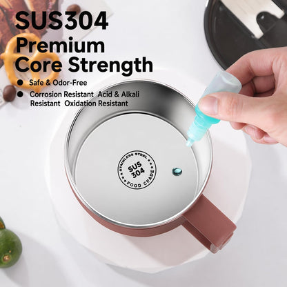 12oz Double Wall Stainless Steel Coffee Mug with Handle, 3-in-1 Sliding Lid, Reusable Stainless Steel Straw and Spoon, Coffee Cup for Hot and Cold Drinks, Office & Home (Dusty Rose)