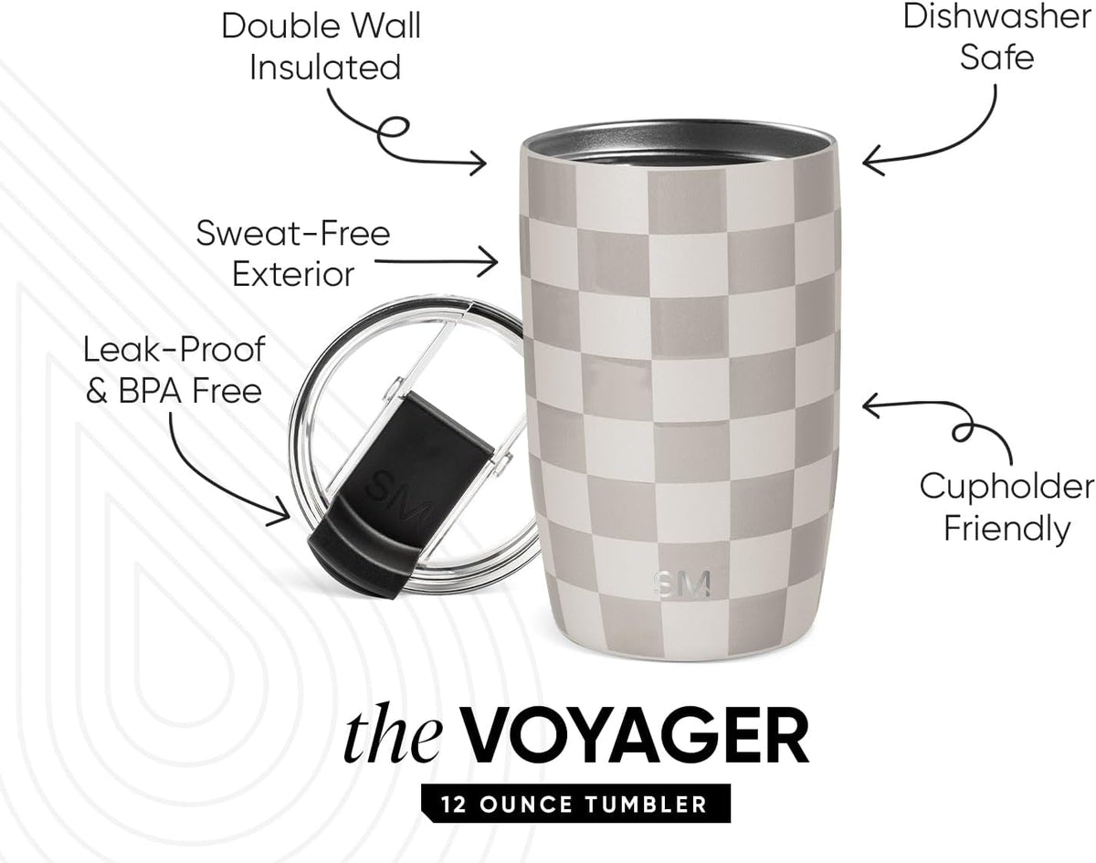 Travel Coffee Mug with Lid | 16oz | Blue | Voyager Coffee Cup, Coffee Tumbler for Hot & Iced Drinks | Insulated Stainless Steel Travel Mug | Blue Dune