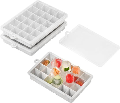Ice Cube Tray, 3 Pack Silicone Ice Cube Molds, Ice Cube Trays, Silicone Ice Trays, Easier to Release, BPA Free for Alcohol/Coffee/Beverages (Pink, Light blue, Purple)