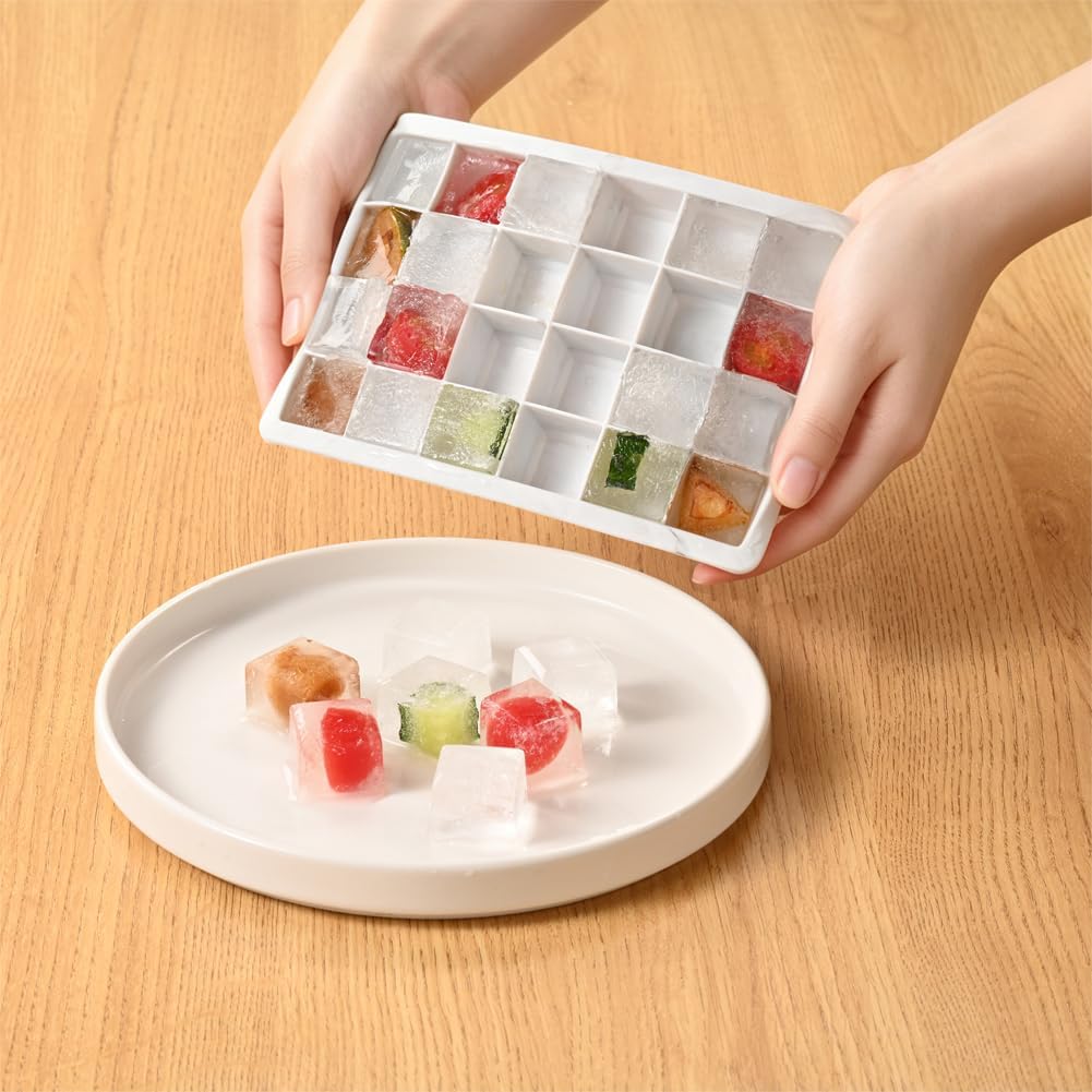 Ice Cube Tray, 3 Pack Silicone Ice Cube Molds, Ice Cube Trays, Silicone Ice Trays, Easier to Release, BPA Free for Alcohol/Coffee/Beverages (Pink, Light blue, Purple)
