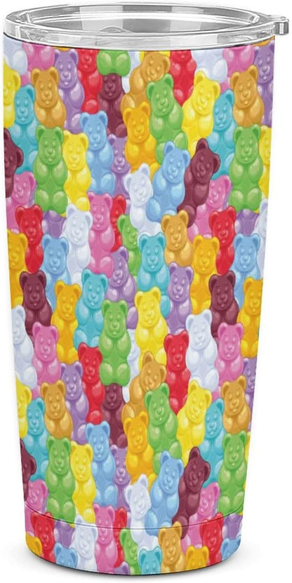 Gummy Bears Candies Insulated Car Tumbler Stainless Steel Travel Coffee Mug Tea Cup with Lid