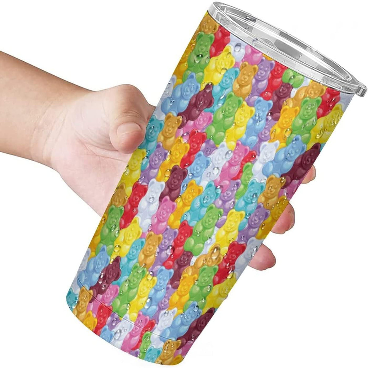 Gummy Bears Candies Insulated Car Tumbler Stainless Steel Travel Coffee Mug Tea Cup with Lid