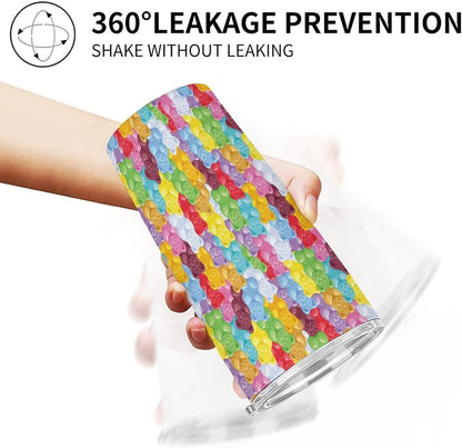 Gummy Bears Candies Insulated Car Tumbler Stainless Steel Travel Coffee Mug Tea Cup with Lid