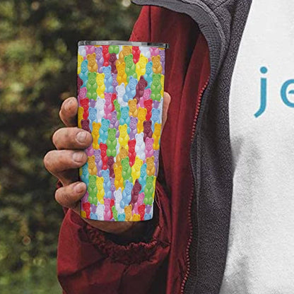 Gummy Bears Candies Insulated Car Tumbler Stainless Steel Travel Coffee Mug Tea Cup with Lid