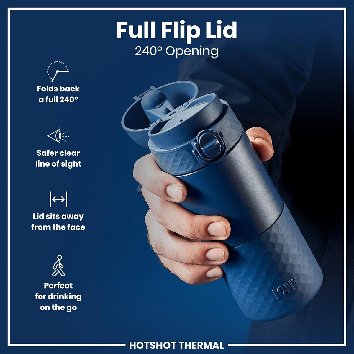 Insulated Travel Mug, 360 ml/12 oz, Leak Proof, Triple Lock Secure, Spill-Free in Transit, Hygienic Cover, Easy-to-Clean, Perfect On-The-Go, Black, Stainless Steel