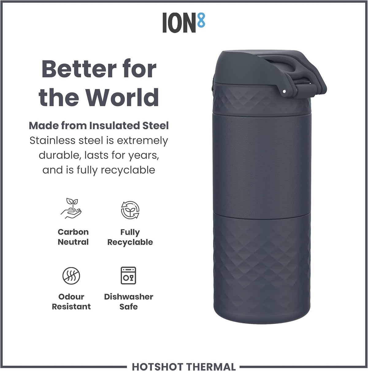 Insulated Travel Mug, 360 ml/12 oz, Leak Proof, Triple Lock Secure, Spill-Free in Transit, Hygienic Cover, Easy-to-Clean, Perfect On-The-Go, Black, Stainless Steel