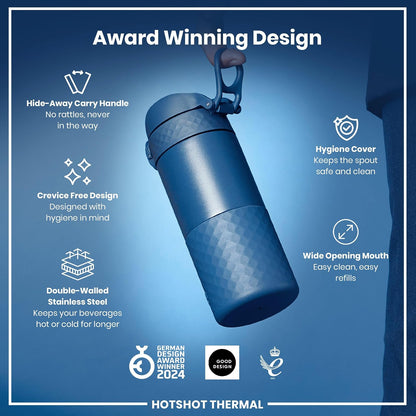 Insulated Travel Mug, 360 ml/12 oz, Leak Proof, Triple Lock Secure, Spill-Free in Transit, Hygienic Cover, Easy-to-Clean, Perfect On-The-Go, Black, Stainless Steel