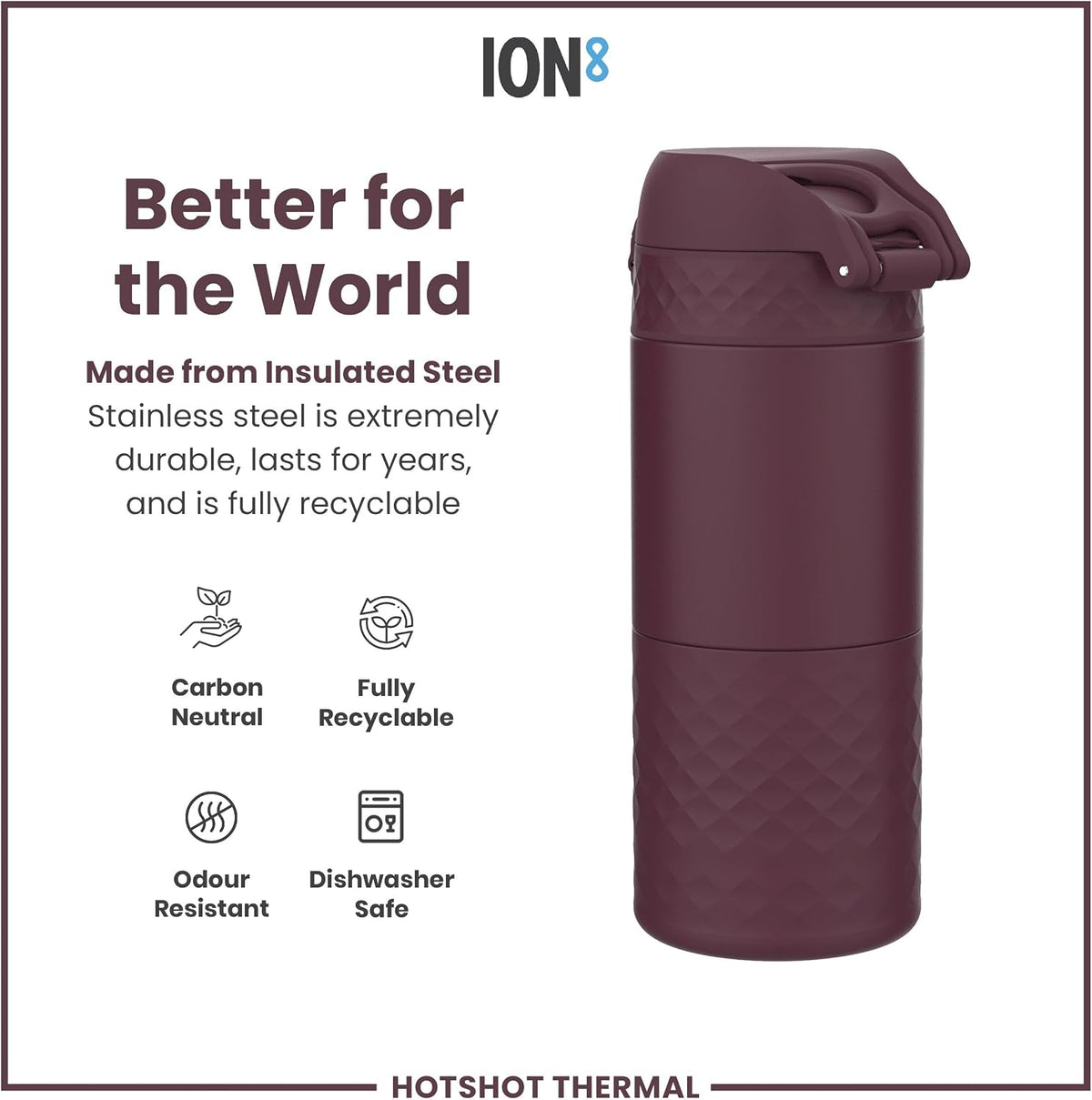 Insulated Travel Mug, 360 ml/12 oz, Leak Proof, Triple Lock Secure, Spill-Free in Transit, Hygienic Cover, Easy-to-Clean, Perfect On-The-Go, Black, Stainless Steel