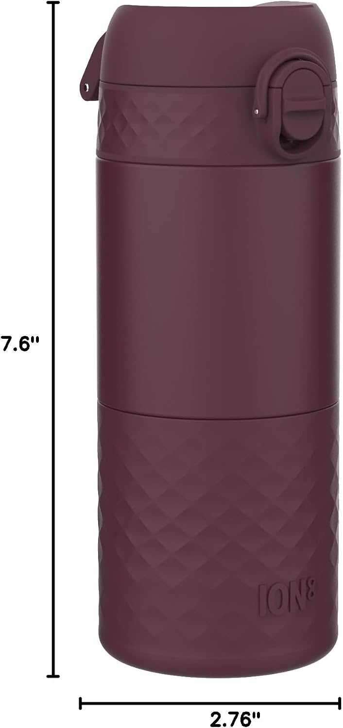 Insulated Travel Mug, 360 ml/12 oz, Leak Proof, Triple Lock Secure, Spill-Free in Transit, Hygienic Cover, Easy-to-Clean, Perfect On-The-Go, Black, Stainless Steel