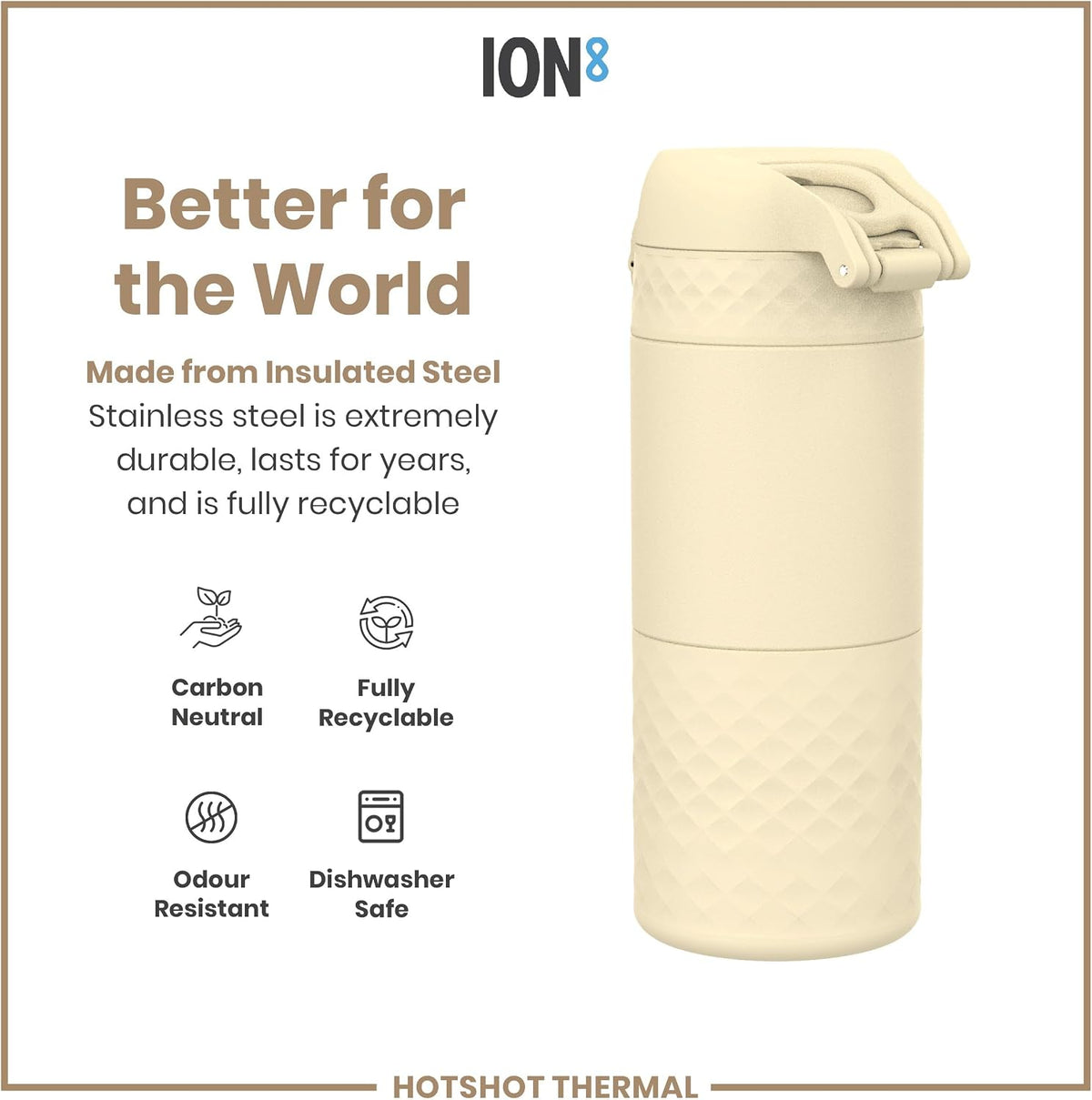 Insulated Travel Mug, 360 ml/12 oz, Leak Proof, Triple Lock Secure, Spill-Free in Transit, Hygienic Cover, Easy-to-Clean, Perfect On-The-Go, Black, Stainless Steel