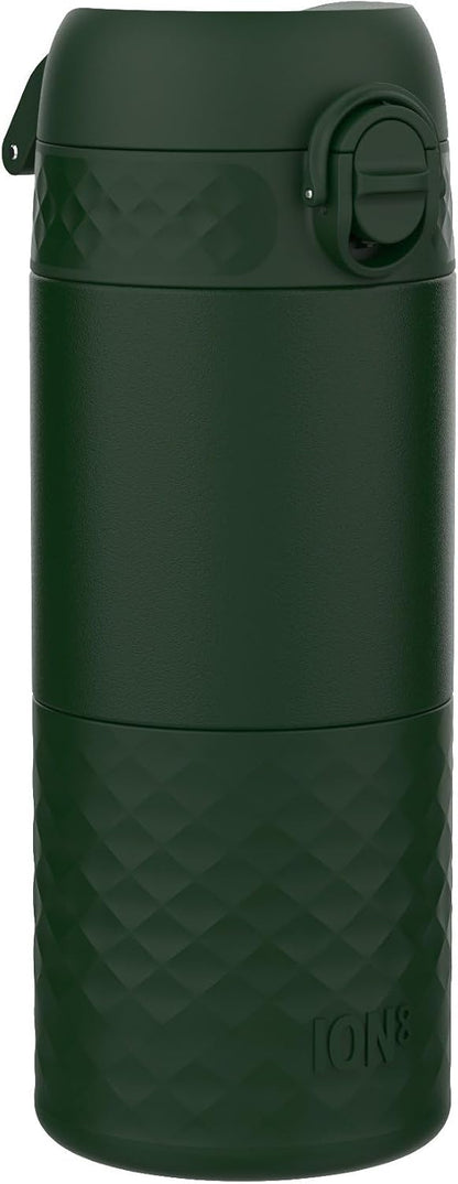 Insulated Travel Mug, 360 ml/12 oz, Leak Proof, Triple Lock Secure, Spill-Free in Transit, Hygienic Cover, Easy-to-Clean, Perfect On-The-Go, Black, Stainless Steel
