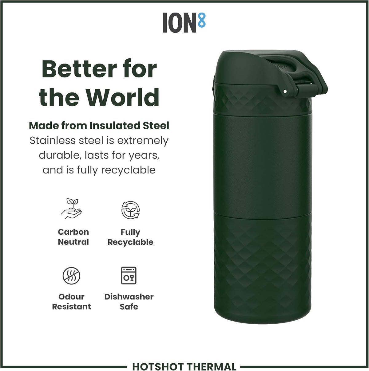 Insulated Travel Mug, 360 ml/12 oz, Leak Proof, Triple Lock Secure, Spill-Free in Transit, Hygienic Cover, Easy-to-Clean, Perfect On-The-Go, Black, Stainless Steel