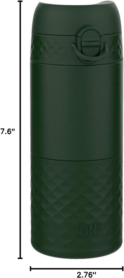 Insulated Travel Mug, 360 ml/12 oz, Leak Proof, Triple Lock Secure, Spill-Free in Transit, Hygienic Cover, Easy-to-Clean, Perfect On-The-Go, Black, Stainless Steel