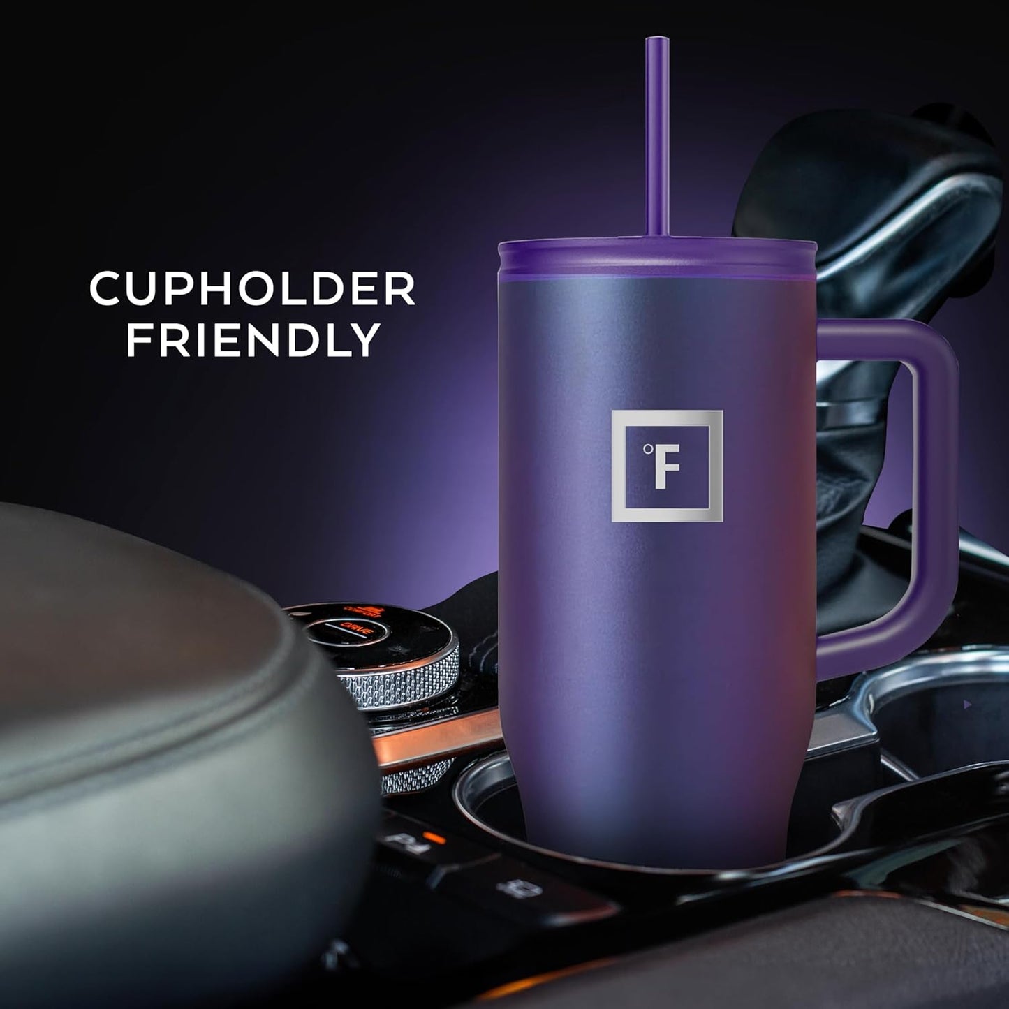 40 oz Co-Pilot Insulated Travel Mug | Insulated Travel Mug with Straw & Flip Cap Lids - Cup Holder Fit, Leakproof, BPA Free, Protective Boot (Desert Oasis)