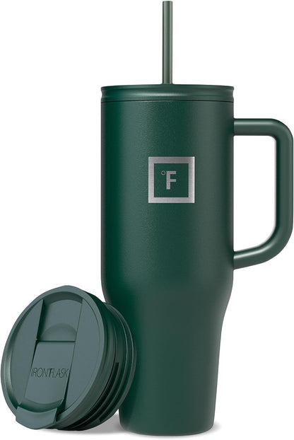 40 oz Co-Pilot Insulated Travel Mug | Insulated Travel Mug with Straw & Flip Cap Lids - Cup Holder Fit, Leakproof, BPA Free, Protective Boot (Desert Oasis)