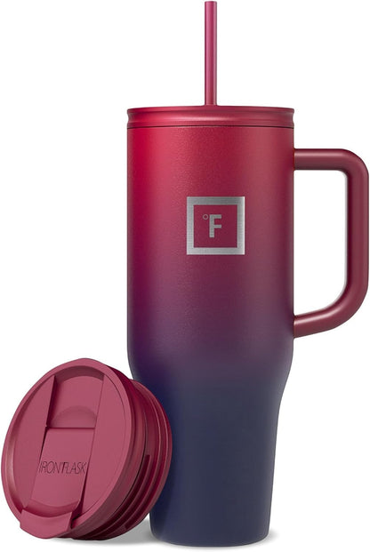 40 oz Co-Pilot Insulated Travel Mug | Insulated Travel Mug with Straw & Flip Cap Lids - Cup Holder Fit, Leakproof, BPA Free, Protective Boot (Desert Oasis)