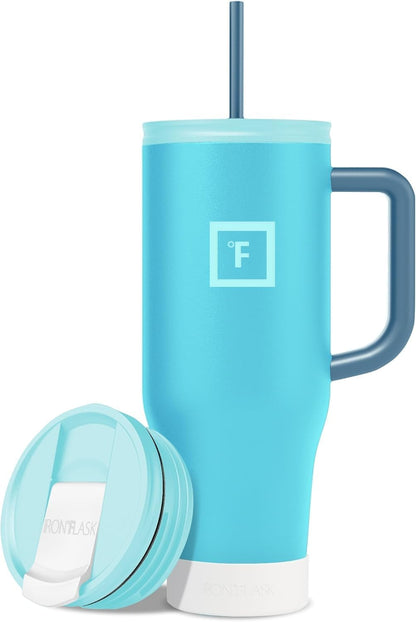40 oz Co-Pilot Insulated Travel Mug | Insulated Travel Mug with Straw & Flip Cap Lids - Cup Holder Fit, Leakproof, BPA Free, Protective Boot (Desert Oasis)