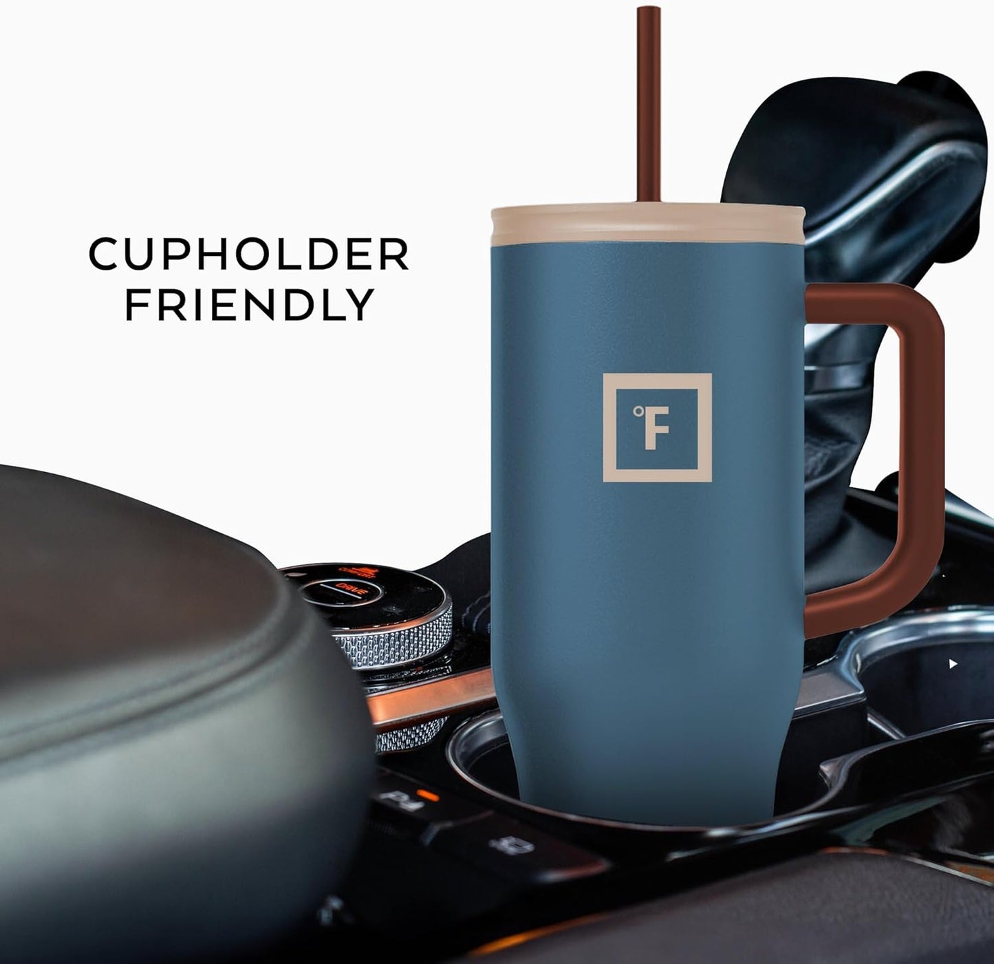 40 oz Co-Pilot Insulated Travel Mug | Insulated Travel Mug with Straw & Flip Cap Lids - Cup Holder Fit, Leakproof, BPA Free, Protective Boot (Desert Oasis)