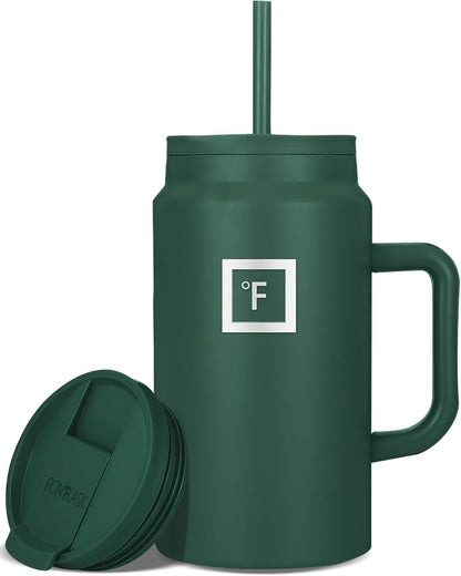 40 oz Co-Pilot Insulated Travel Mug | Insulated Travel Mug with Straw & Flip Cap Lids - Cup Holder Fit, Leakproof, BPA Free, Protective Boot (Desert Oasis)