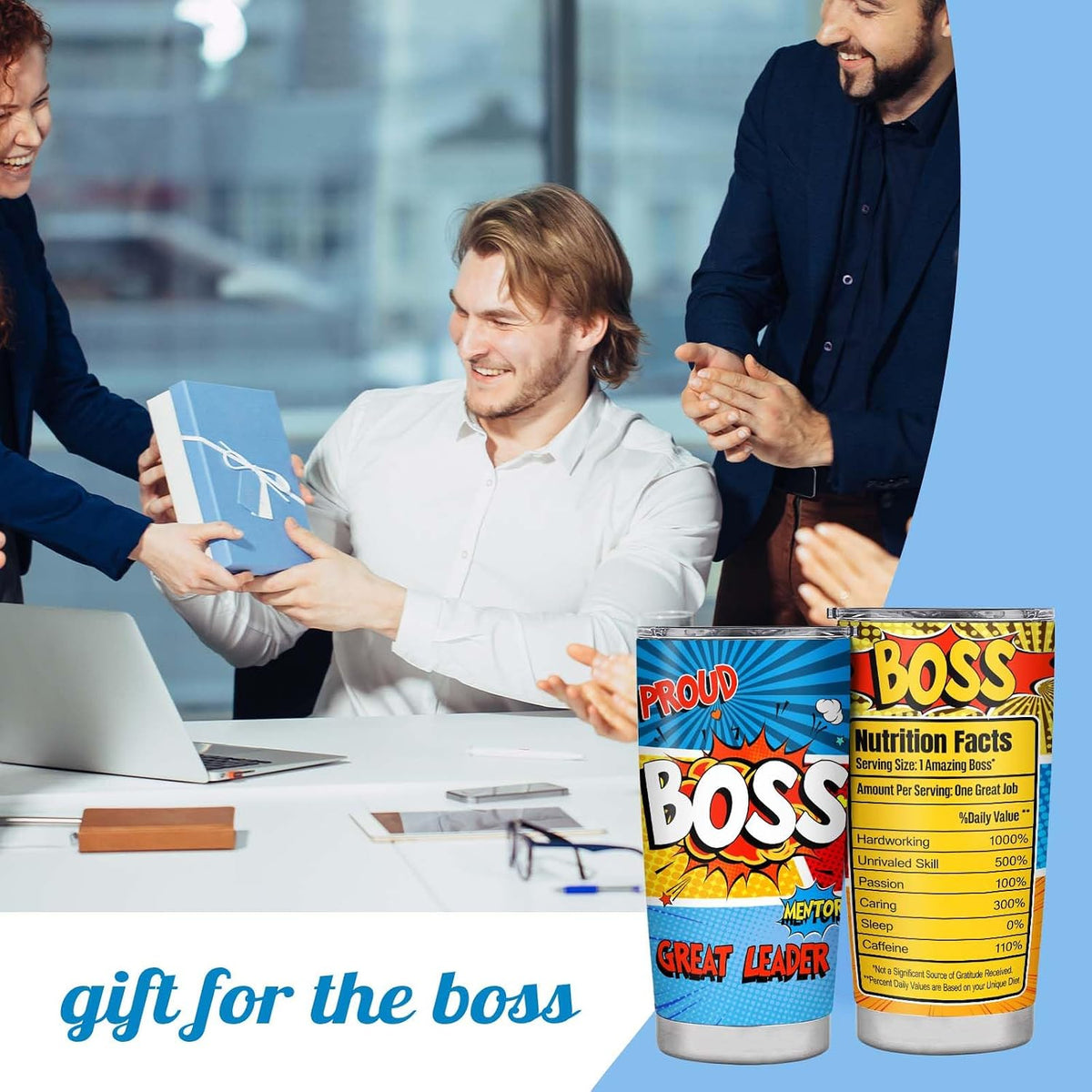 Bosses Day Gifts for Women Men,Boss Gifts for Women,Funny Boss Appreciation Gift for Women,Going Away Gift for Her Him 20oz Stainless Steel Tumbler