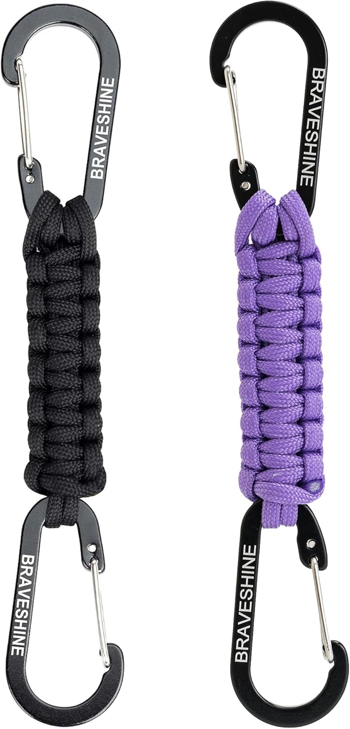 Paracord Keychain Carabiner Clip | D Ring Hanger Lanyard Hook