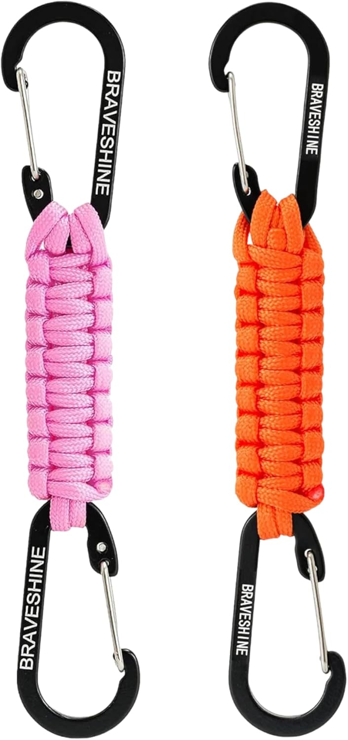 Paracord Keychain Carabiner Clip | D Ring Hanger Lanyard Hook