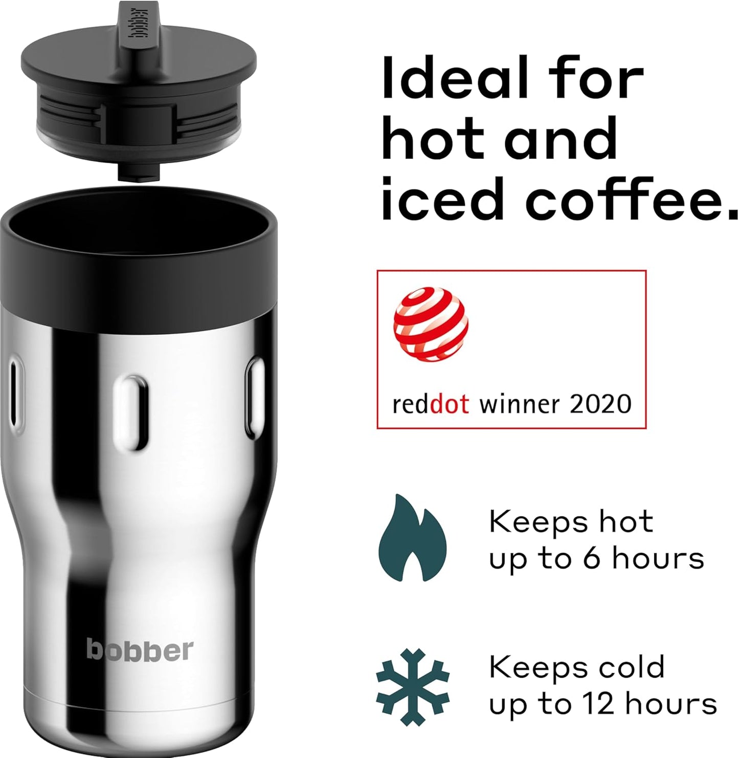 12 OZ Vacuum Insulated Stainless Steel Portable Travel Coffee Mug With 100% Leakproof Locked Lid (Matte)