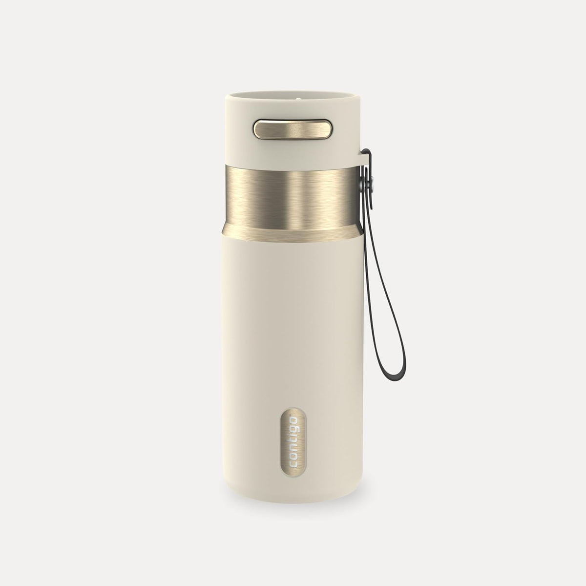 AutoSeal 24 oz Stainless Steel Vacuum-Insulated Water Bottle with Leakproof Push-Button Spout & Lock, Carry Strap, BPA-Free & Lead-Free, Dishwasher Safe