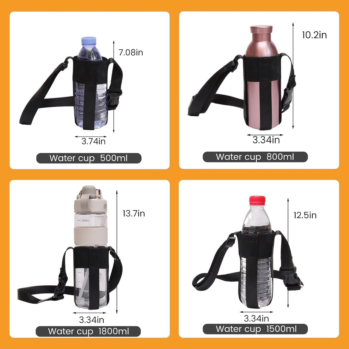 Water Bottle strap,Simple&Adjustable Crossbody strap(Bottle Excluded)