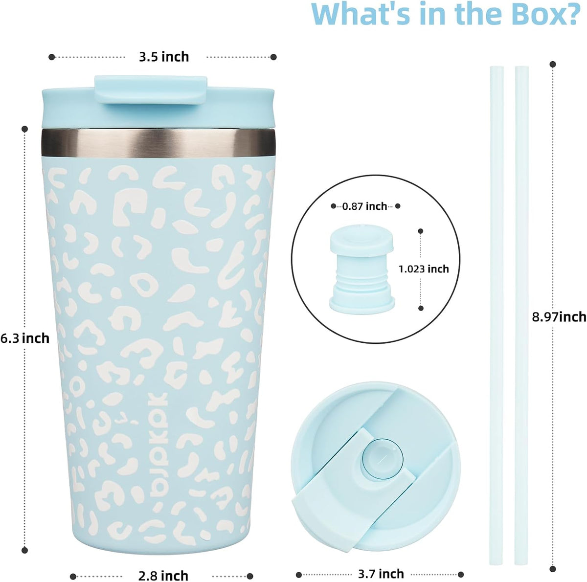 22 oz Coffee Tumbler with Straw, Insulated Stainless Steel Cup | Double Wall Vacuum, Leak Proof Lid, Keeps Hot/Cold/Iced, BPA Free, Cupholder Friendly, Travel, Yummy