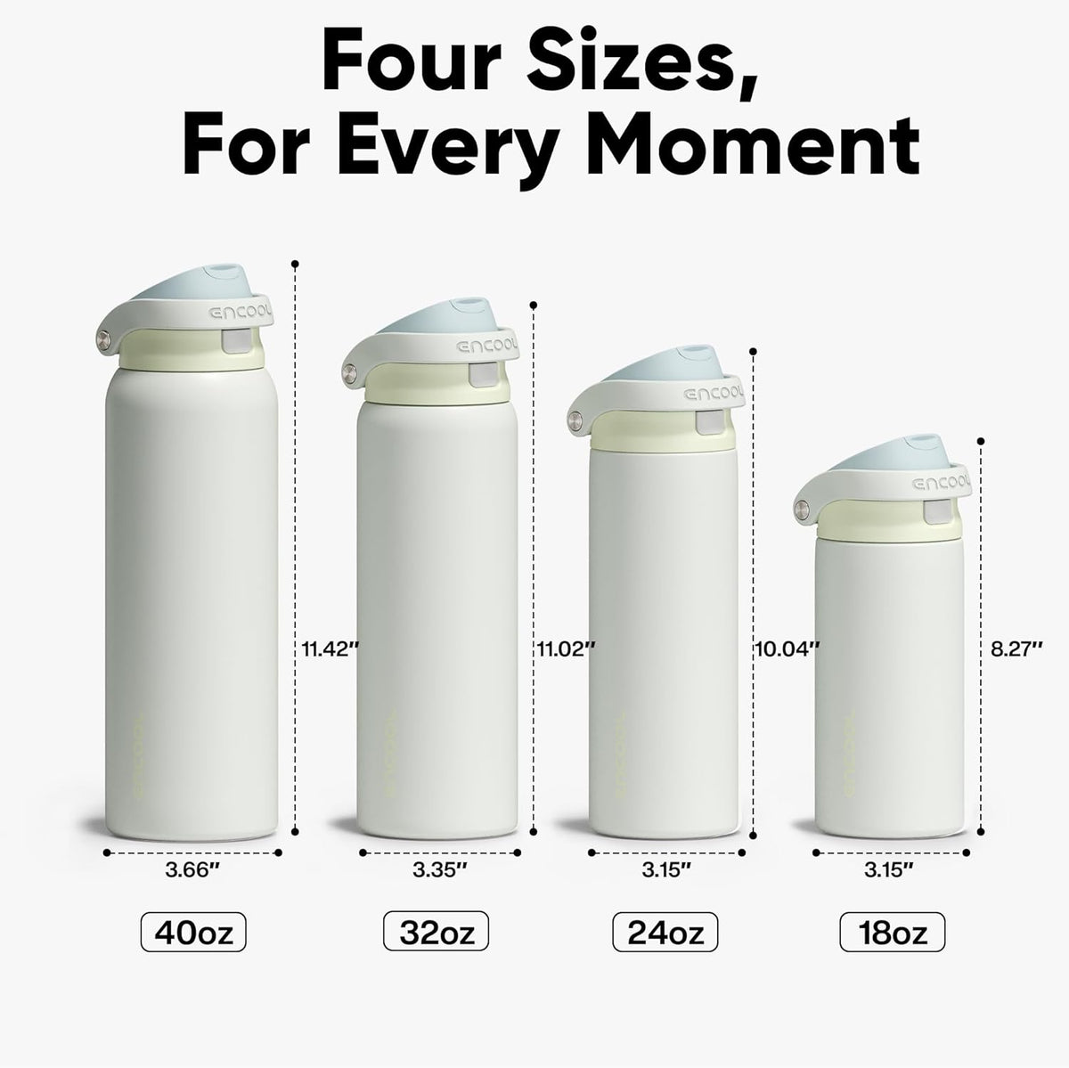 Leakproof Insulated Water Bottle with Straw Dual-Sip Water Bottle Bag-Safe Design for Work, Commute & Gym – Keeps Drinks Cold All Day, 24 oz, Clay Grey - Colors B