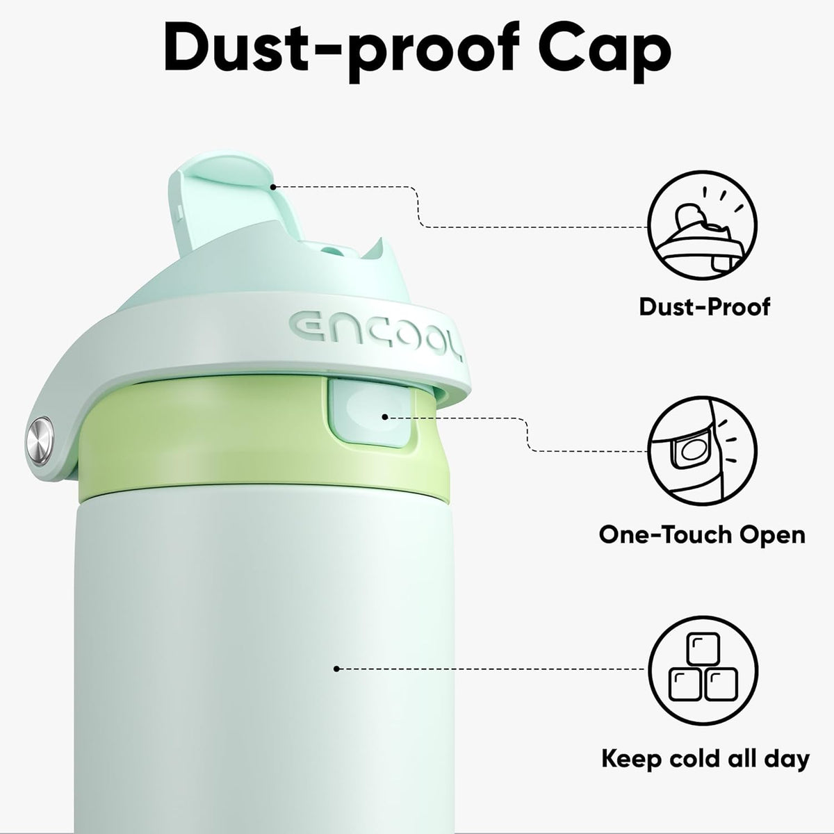 Leakproof Insulated Water Bottle with Straw Dual-Sip Water Bottle Bag-Safe Design for Work, Commute & Gym – Keeps Drinks Cold All Day, 24 oz, Clay Grey - Colors B