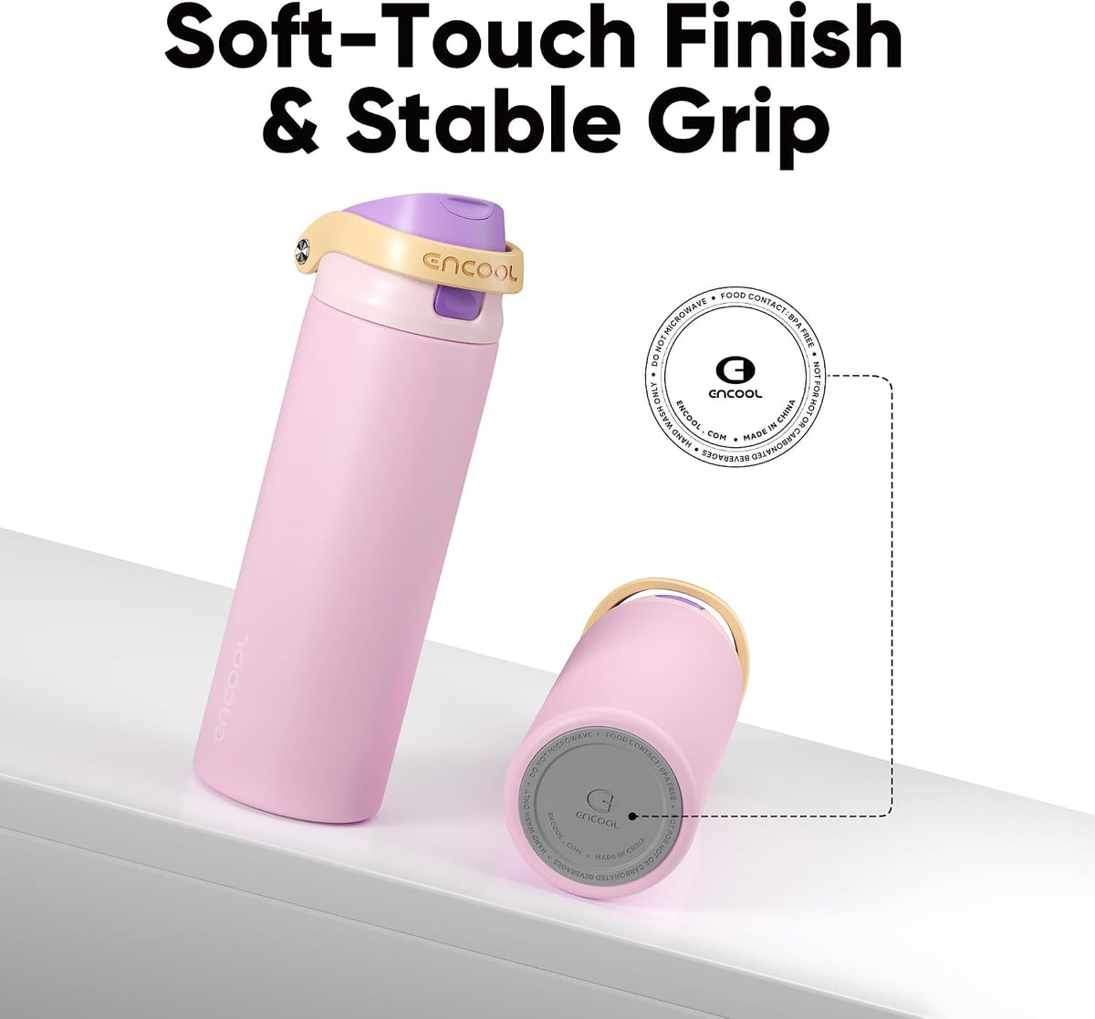 Leakproof Insulated Water Bottle with Straw Dual-Sip Water Bottle Bag-Safe Design for Work, Commute & Gym – Keeps Drinks Cold All Day, 24 oz, Clay Grey - Colors B