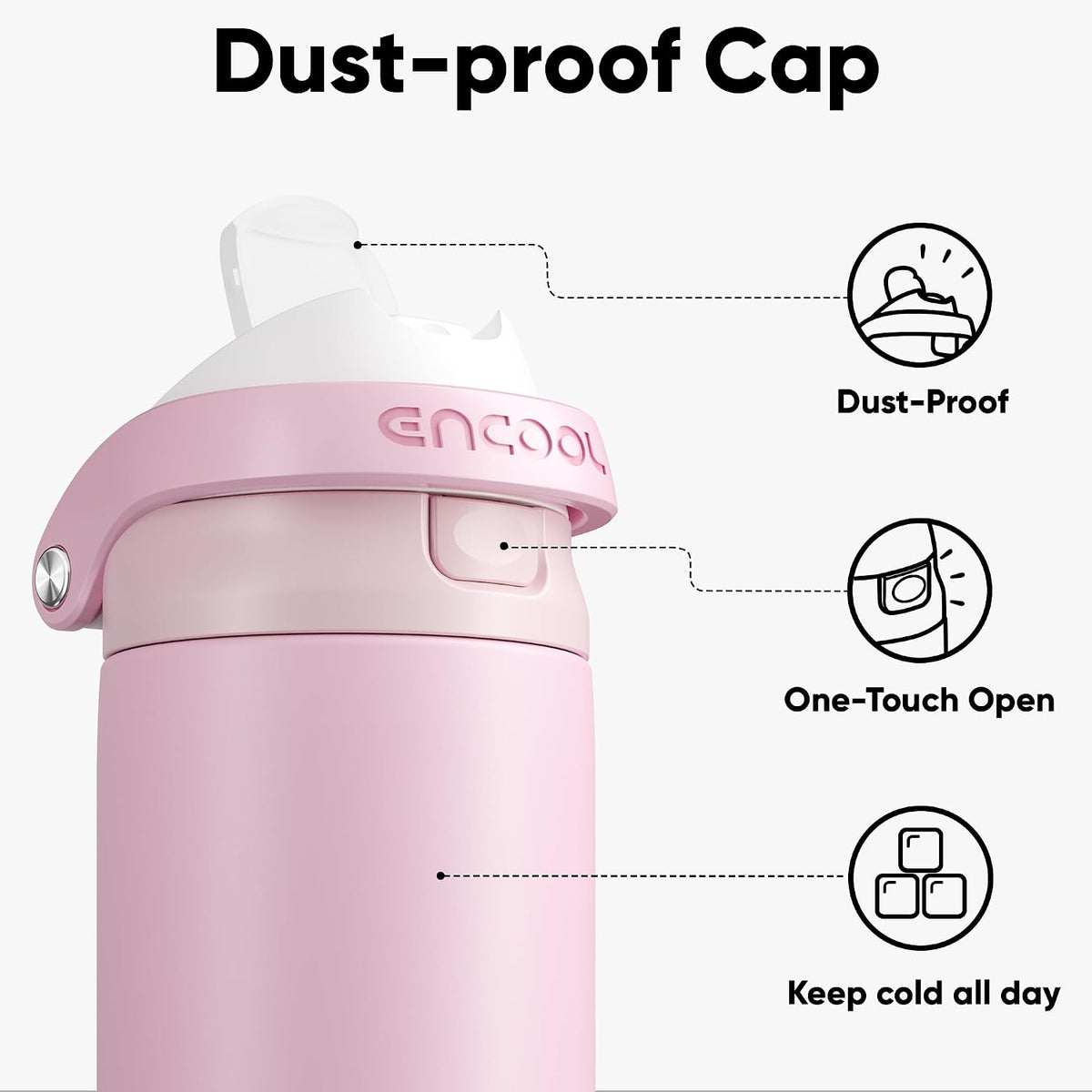Leakproof Insulated Water Bottle with Straw Dual-Sip Water Bottle Bag-Safe Design for Work, Commute & Gym – Keeps Drinks Cold All Day, 24 oz, Clay Grey - Colors B