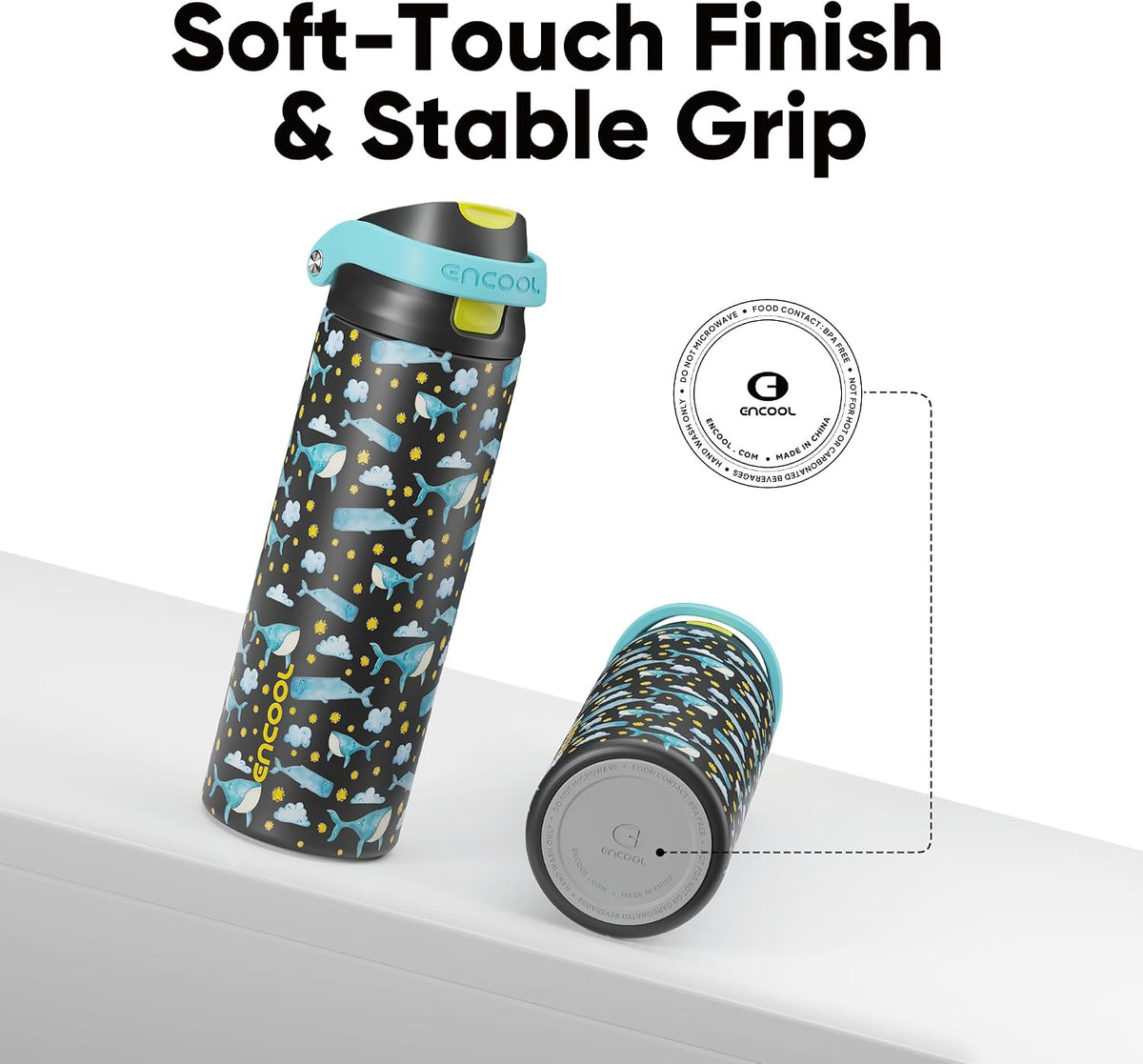 Leakproof Insulated Water Bottle with Straw Dual-Sip Water Bottle Bag-Safe Design for Work, Commute & Gym – Keeps Drinks Cold All Day, 24 oz, Clay Grey - Colors B