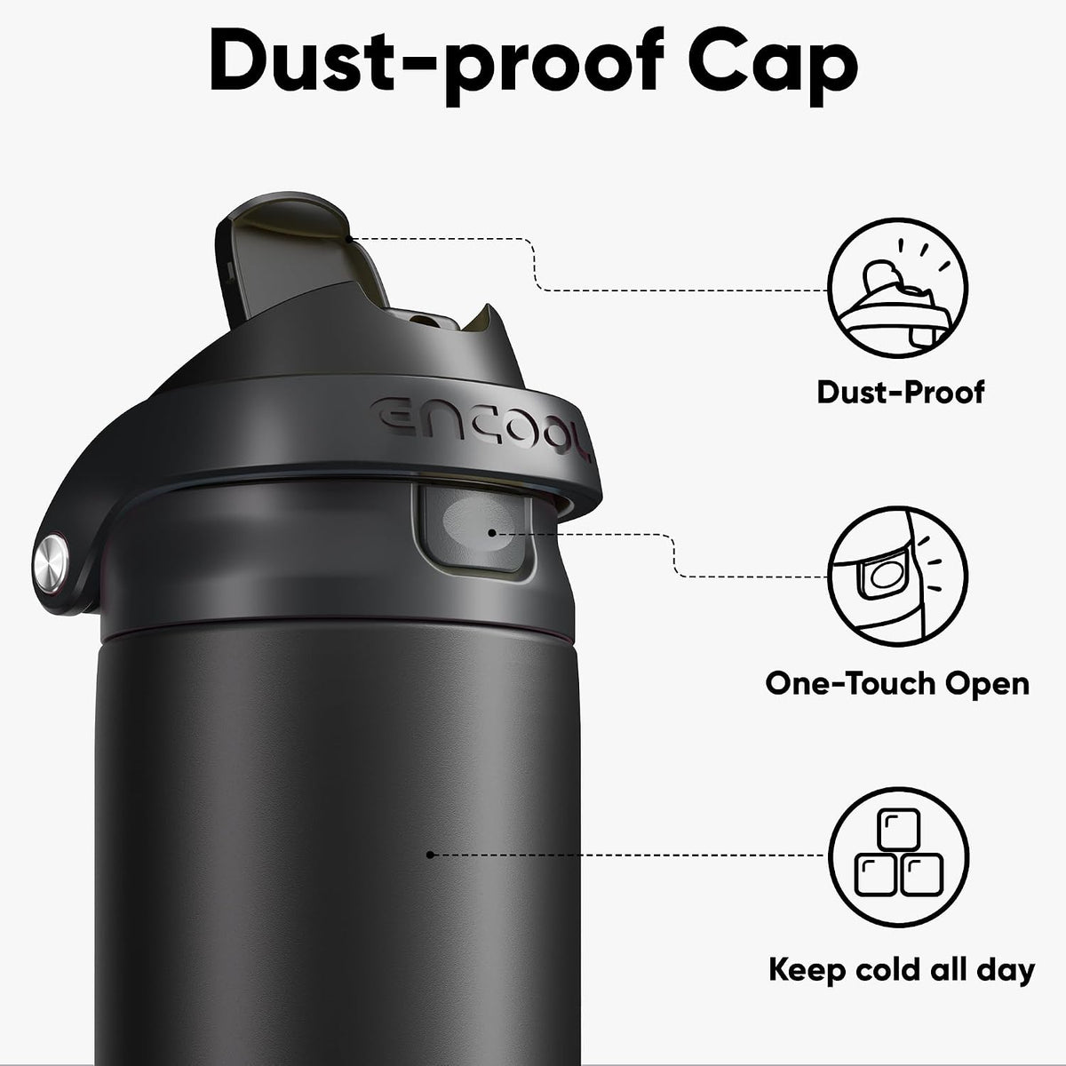 Leakproof Insulated Water Bottle with Straw Dual-Sip Water Bottle Bag-Safe Design for Work, Commute & Gym – Keeps Drinks Cold All Day, 24 oz, Clay Grey - Colors B