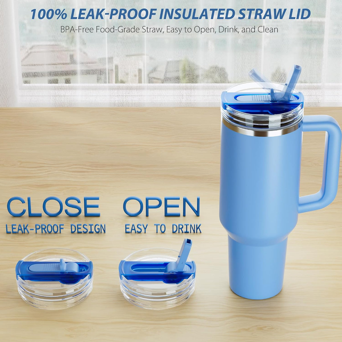 2 Pack 40 oz Flip Straw Lid Only for STANLEY ProTour Tumbler