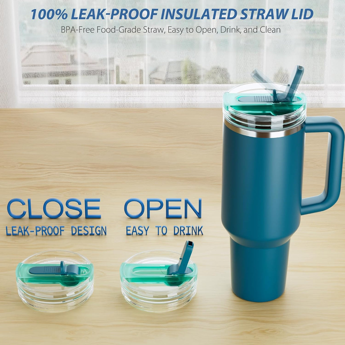 2 Pack 40 oz Flip Straw Lid Only for STANLEY ProTour Tumbler